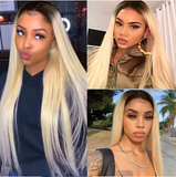 Blonde Straight Natural Hair - Full Lace