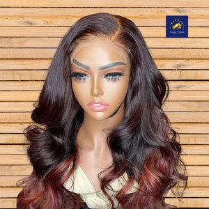 Ombre Brown Color 13x4 Frontal Lace - Body Wave