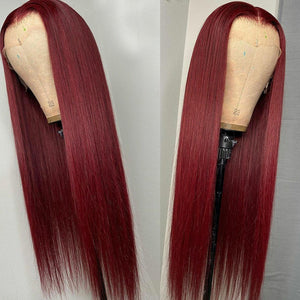 Burgundy Straight 13x4 Frontal Lace