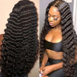 Deep Wave Natural Black Hair - Full Lace Wig