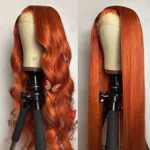 Orange Ginger Straight 13x4 Frontal Lace