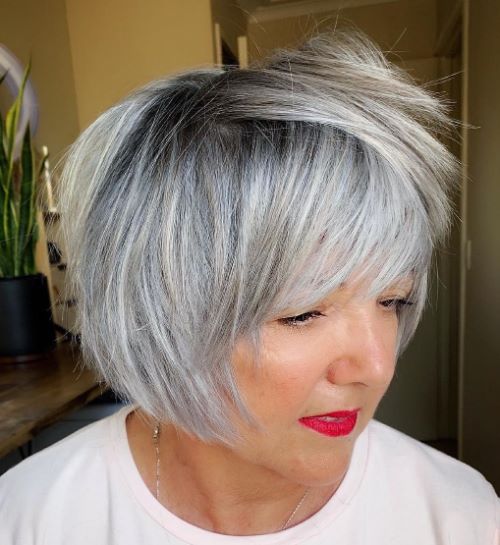 Bob Colored Wig Grey